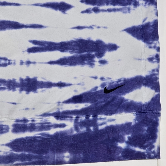 Nike Dri-Fit Tie Dye Long Sleeve Shirt XL Blue Long Sleeve Gym Top Boat Neck - Picture 2 of 4